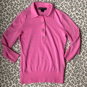 Ralph Lauren Cashmere Blend 3/4 sleeve Polo M Pink